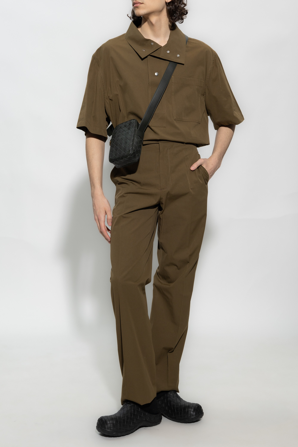 Cotton Lace Shorts - Brown Cotton trousers Bottega Veneta